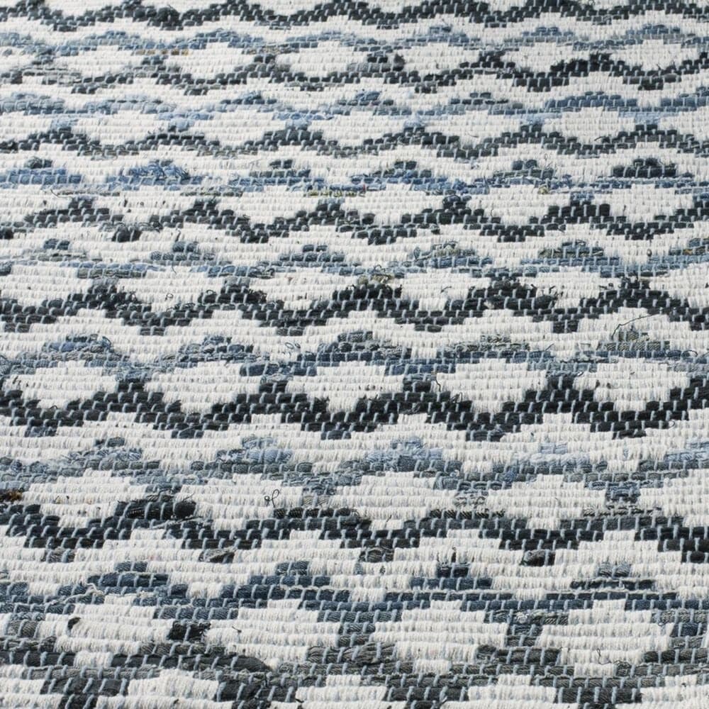 Safavieh Montauk Chevron 2&#39;3&quot; x 12&#39; Ivory, Blue and Black Runner, , large