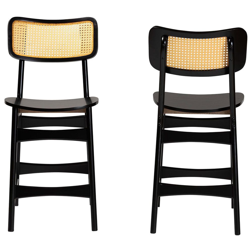 Baxton Studio Tafari Counter Stool in Dark Brown and Natural (Set of 2), , large