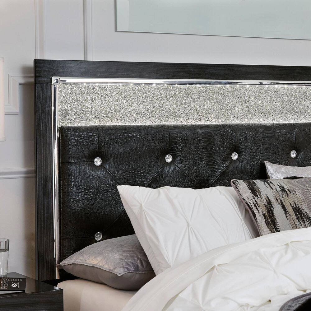 Ashley Kaydell Queen Uph Panel Bed in Dark Gray and Black, , large