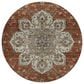 Dalyn Rug Company Silk Road Paprika, Ivory, Beige, Gold, Brown, Gray and Teal 8" Round Area Rug, , large