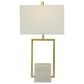 Maple and Jade 27" Metal and Marble Geometric Table Lamp with Linen Shade in Gold, White and Gray, , large