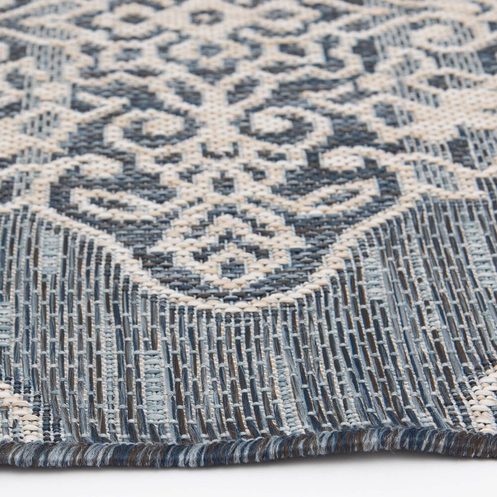Central Oriental Melbourne Devora 5&#39; x 7&#39; Lagoon and Vanilla Area Rug, , large