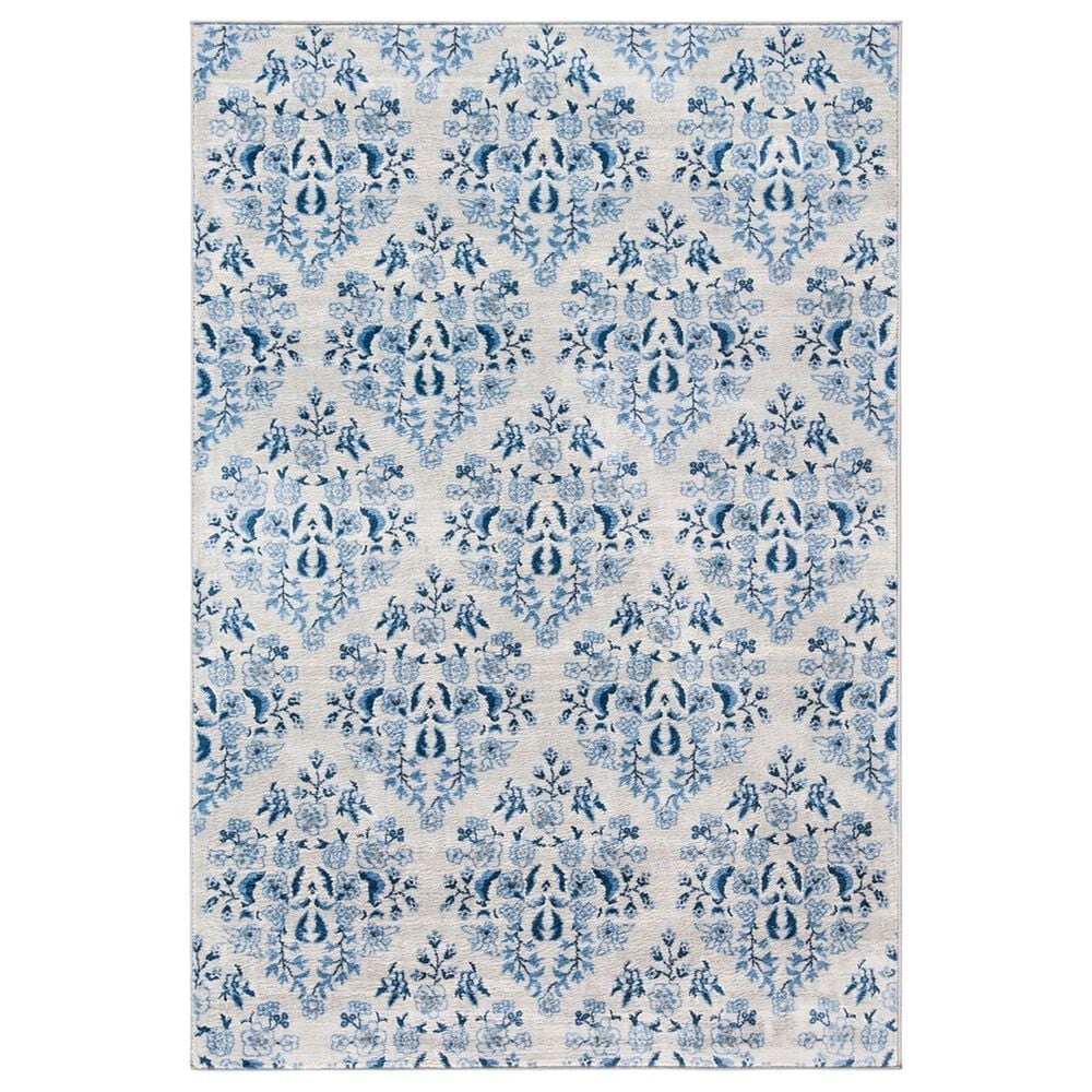 Safavieh Martha Stewart Damask 3" x 5" Cream and Blue Area Rug, , large