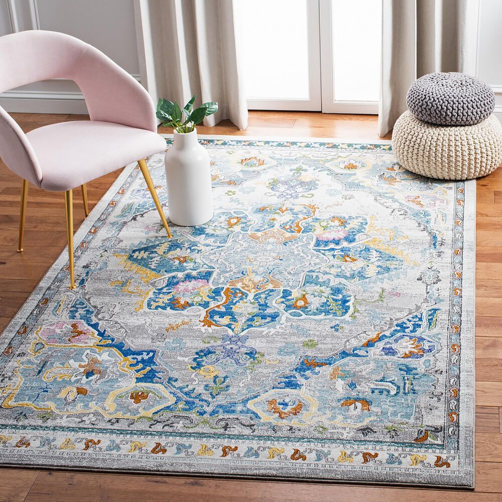 Safavieh Aria 8&#39; x 10&#39; Grey and Blue Area Rug, , large