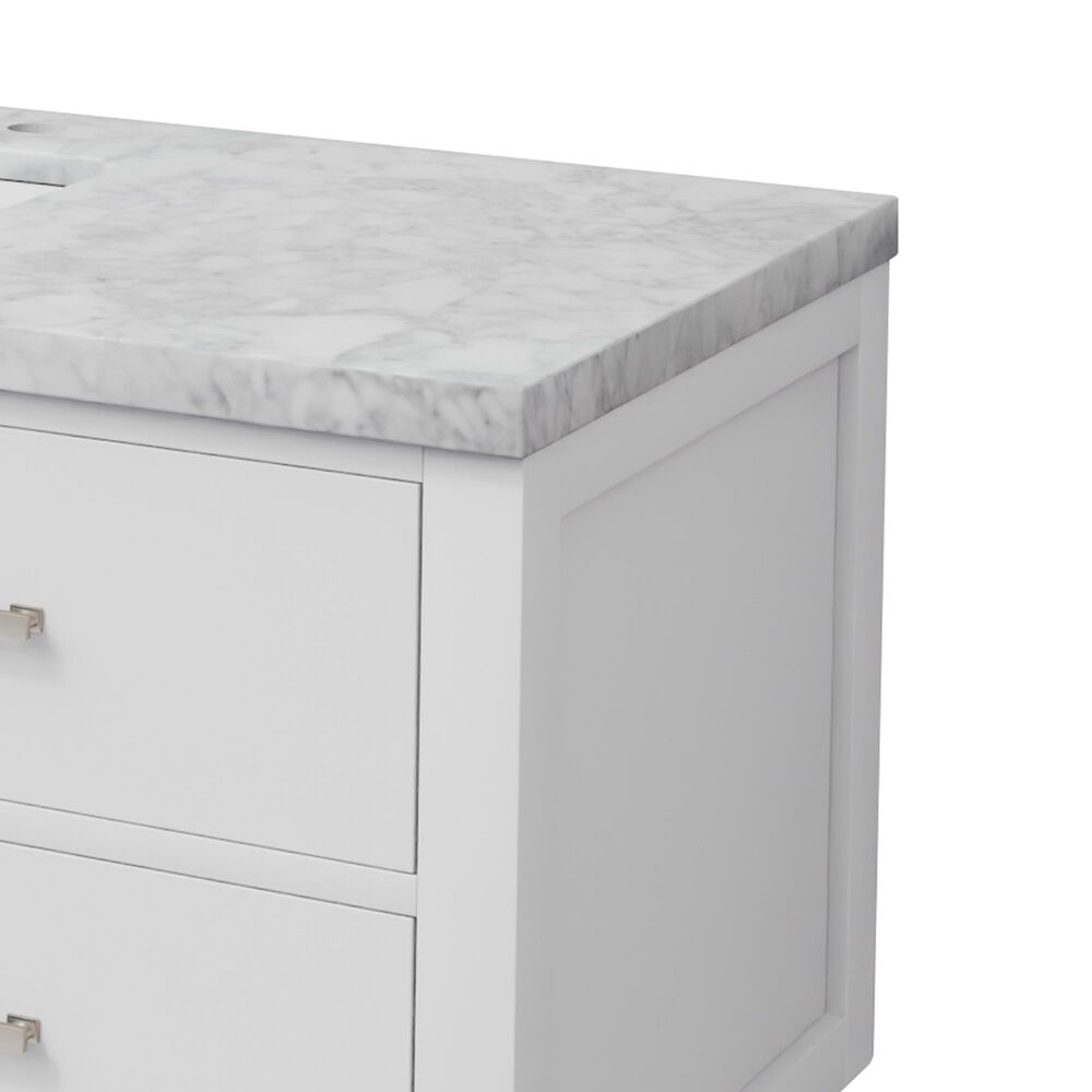 Lexora Home Castor 48" Single Bathroom Vanity in White with 2 cm White Carrara Marble Top and Rectangular Sink, , large