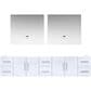 Lexora Home Geneva 84" Double Bathroom Vanity Cabinet Only in Glossy White and 36" LED Mirrors, , large