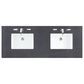 James Martin Vanities Laurent 60" Double Bathroom Vanity in Light Natural Oak with 3 cm Charcoal Soapstone Quartz Top and Rectangular Sinks, , large