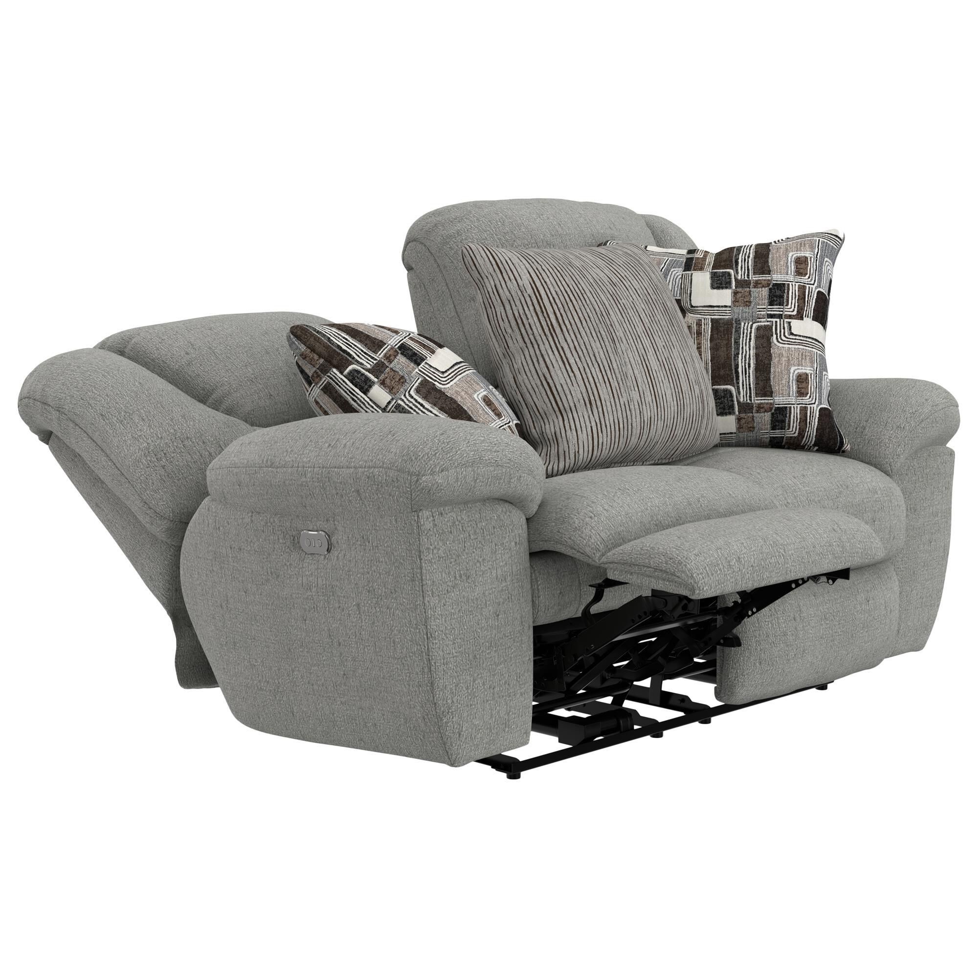 Catnapper Trifecta Power Reclining Rocking Loveseat in Nature