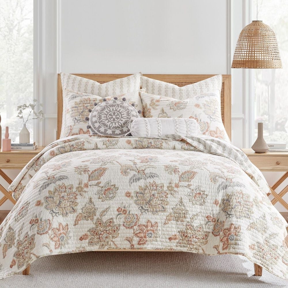 Levtex Selesta 3-Piece King Quilt Set in Blush, Taupe and Grey, , large