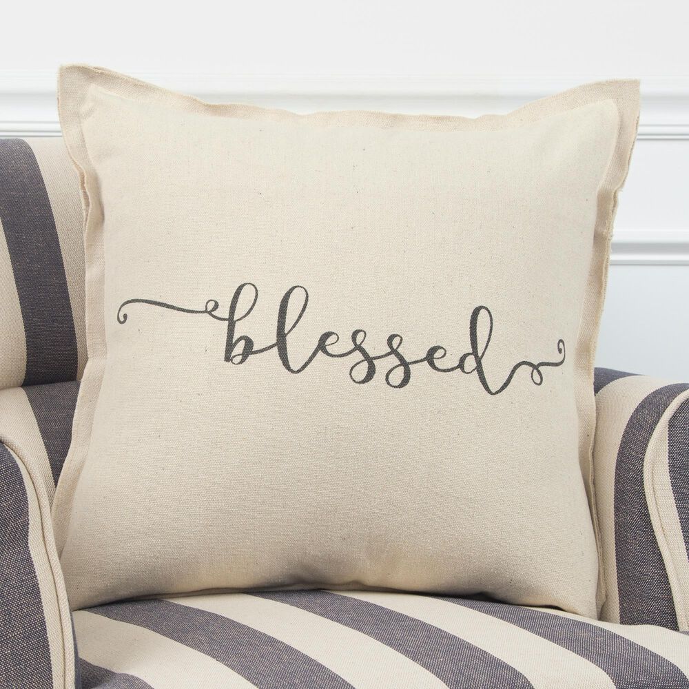 Rizzy Home Sentiment 20" Pillow Cover in Natural, , large