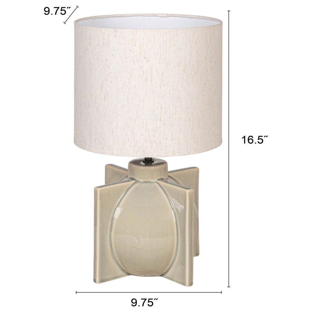 Creative Coop Sloane Ceramic Table Lamp in Soft Grey, , large