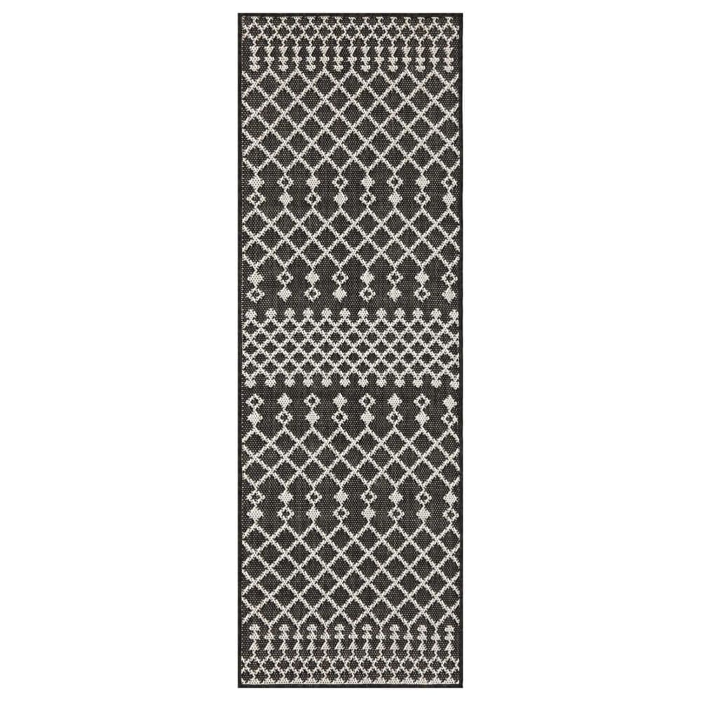 Nourison Positano Southwestern Black 2" x 6" Indoor/Outdoor Runner, , large