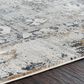 Surya Solar 6"7" x 9"6" Black, Gray, Charcoal, Saffron and White Area Rug, , large