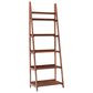Linon Home Decor Charlotte 5-Shelf Ladder Bookcase in Warm Walnut, , large