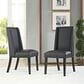 Modway Baron Vinyl Dining Chair in Black, , large