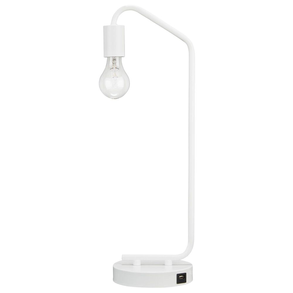 Ashley Covybend Desk Lamp in White, , large