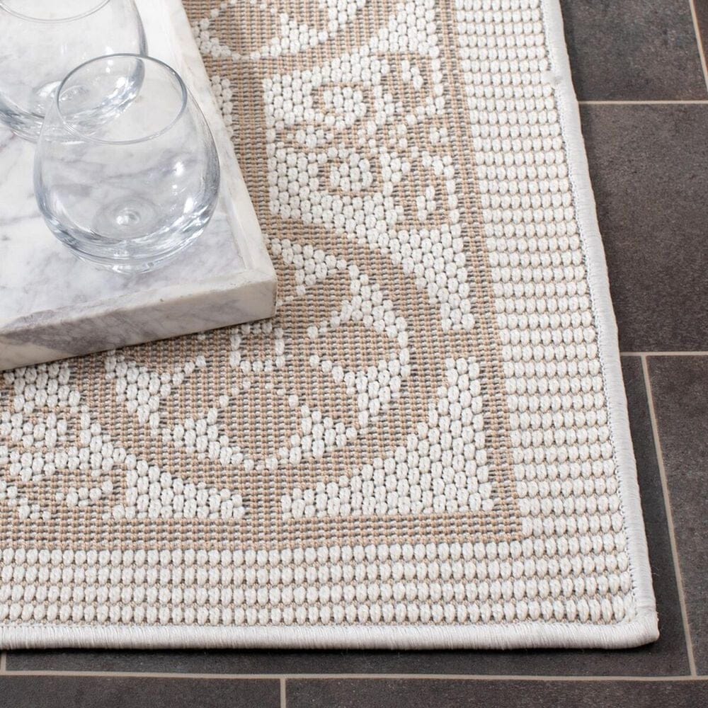Safavieh Bermuda Floral 9&#39; x 12&#39; Ivory and Beige Indoor/Outdoor Area Performance Rug, , large