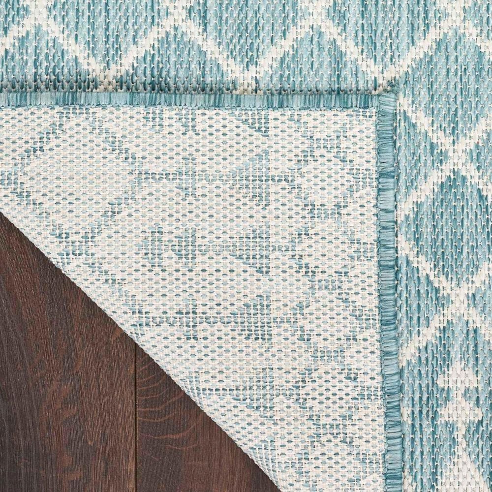 Nourison Positano Southwestern Aqua 4&#39; x 6&#39; Indoor/Outdoor Area Rug, , large