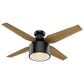 Hunter Cranbrook Low Profile 52" Ceiling Fan with Light in Gloss Black, , large