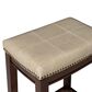 Linon Home Decor Claridge Counter Stool with Beige Cushion in Dark Brown (Set of 2), , large