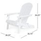 Hearth and Haven Bellwood Outdoor Foldable Adirondack Chair with Cup Holder in White, , large