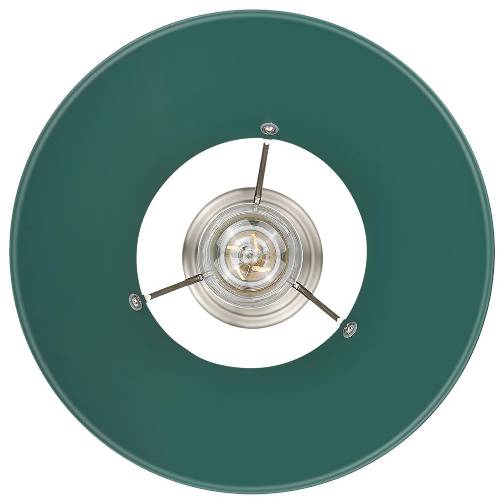 Golden Lighting Orwell 1-Light Medium Pendant with Pine Green Shade in Pewter, , large