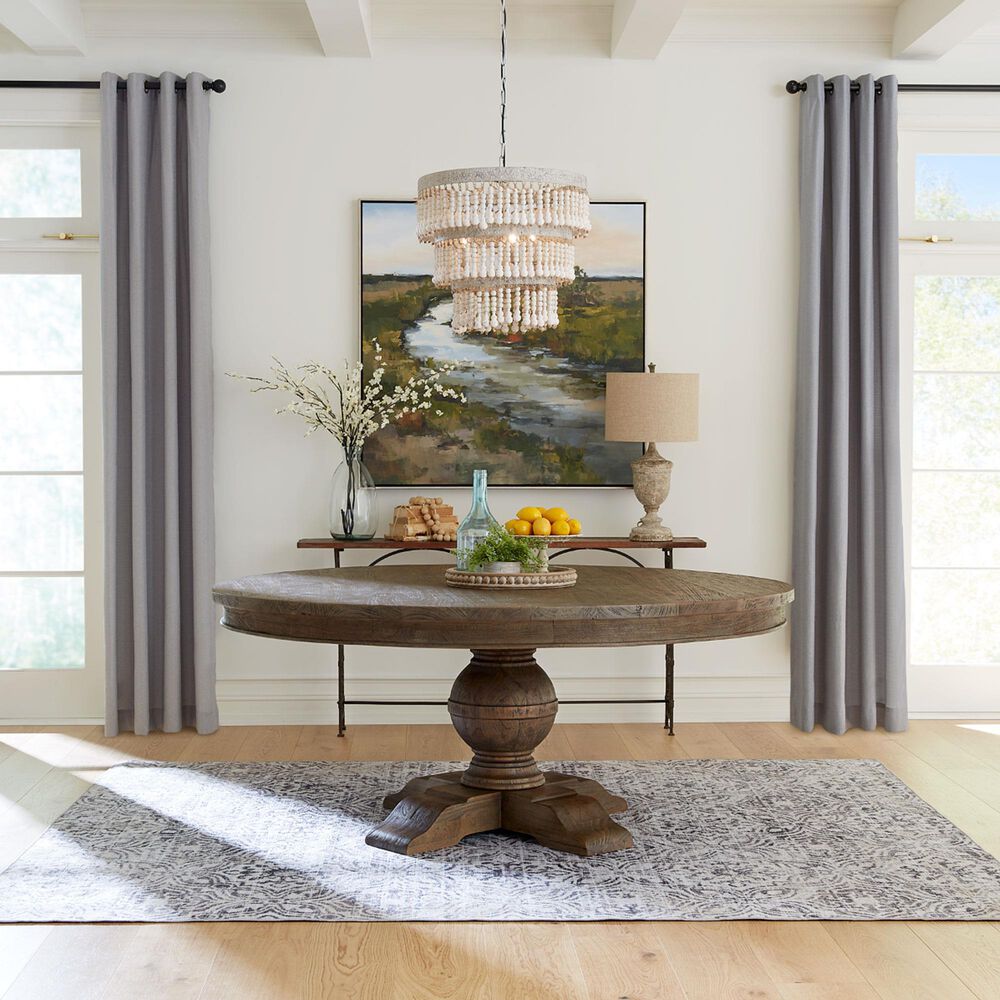 Home Trends &amp; Design Colonial Plantation 48&quot; Dining Table in Weathered Teak - Table Only, , large