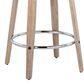 LumiSource Charlotte Swivel Counter Stool with White Faux Leather Upholstery in Whitewashed and Chrome (Set of 2), , large
