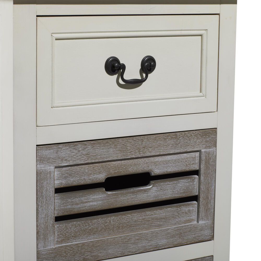 Maple and Jade 3-Drawer Side Table in White and Taupe, , large