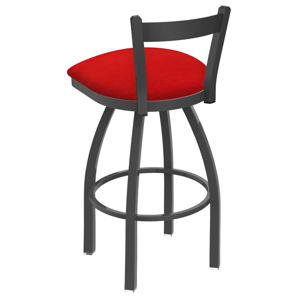 Holland Bar Stool Catalina 30 Swivel Bar Stool With Canter Red Seat In Pewter Nebraska Furniture Mart