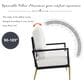 Hearth and Haven Velvet Lounge Arm Chair with Gold Metal Legs in White, , large