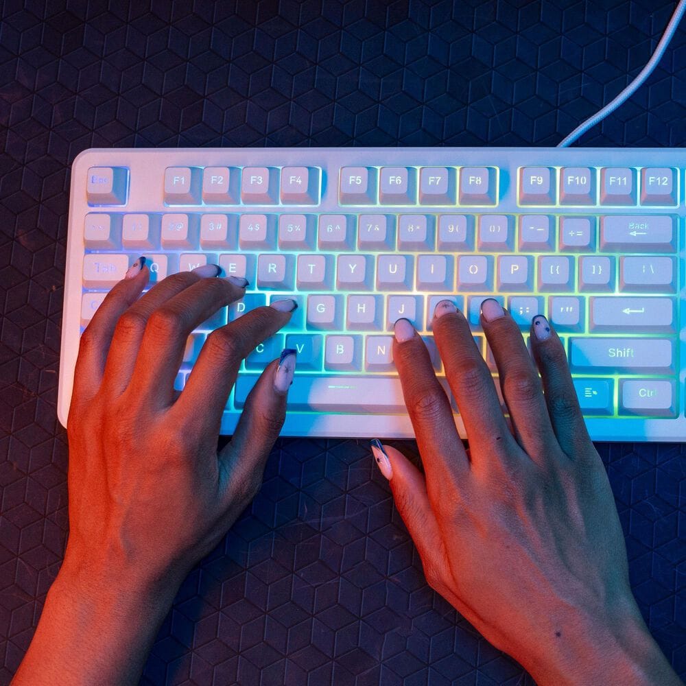 JLab Nightfall Wired Keyboard in White, , large