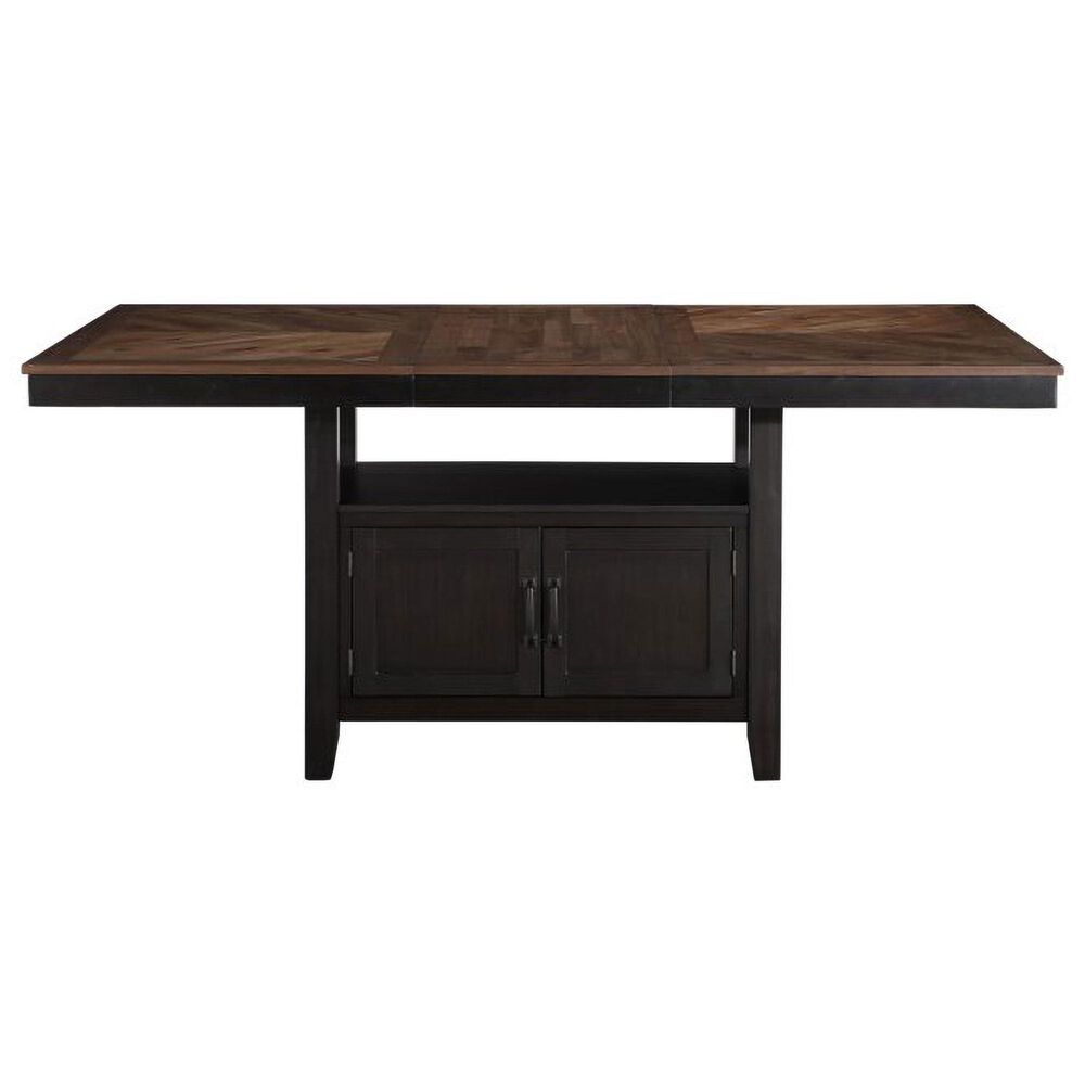Steve Silver Co. Bermuda Storage Counter Height Table in Black and Dark Acacia - Table Only, , large