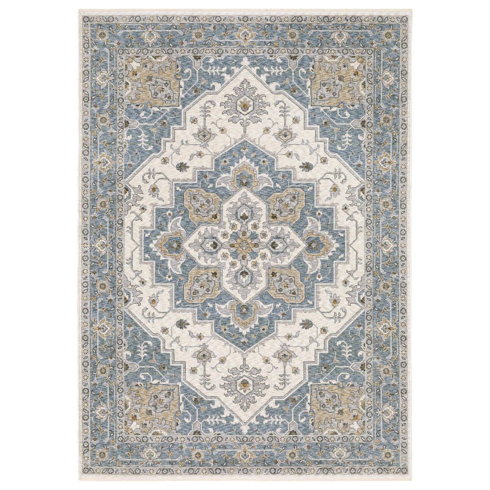 Oriental Weavers Maharaja 9"10" x 12"10" Blue and Ivory Area Rug, , large