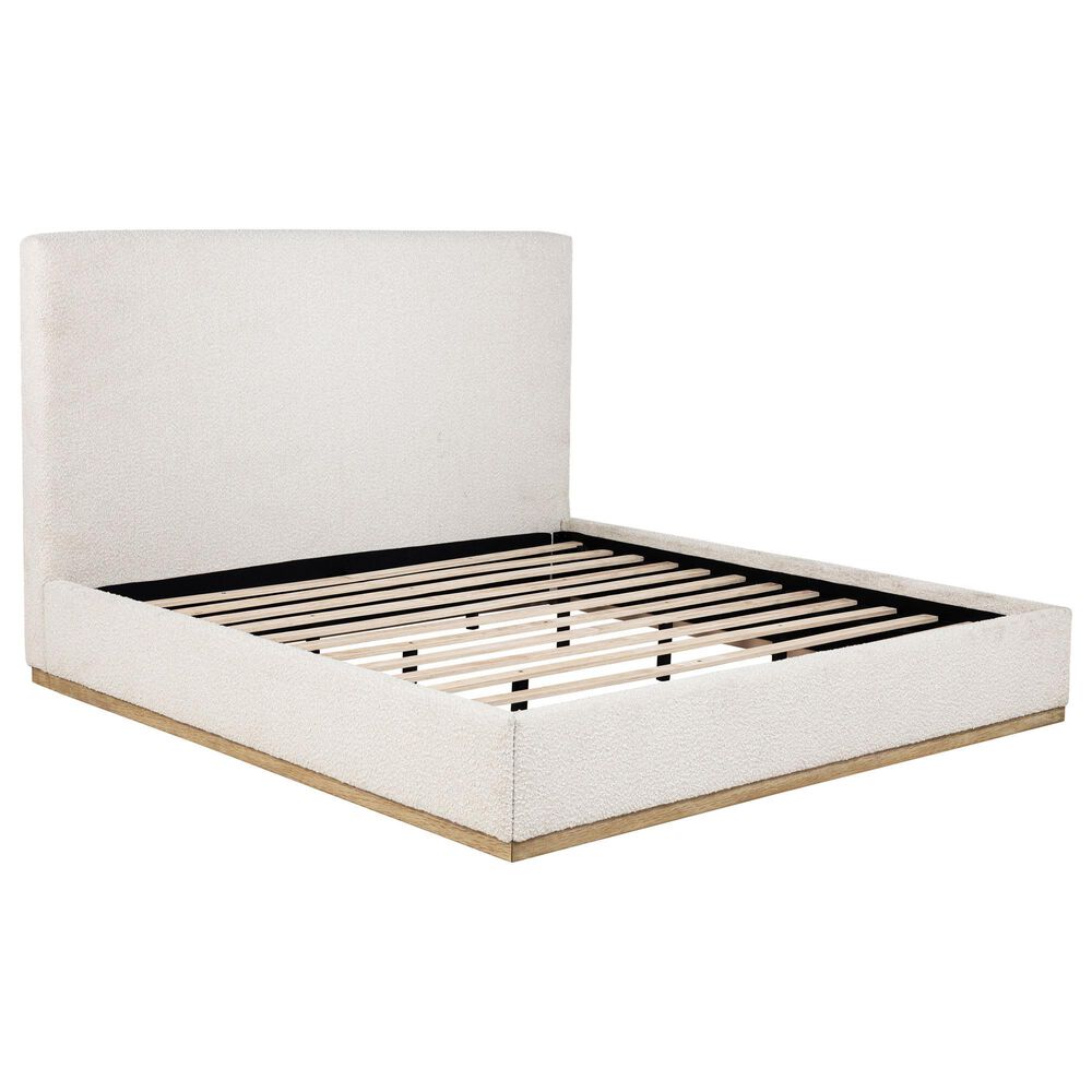 Pacific Landing Knox Eastern King Upholstered Platform Bed in Cream, , large