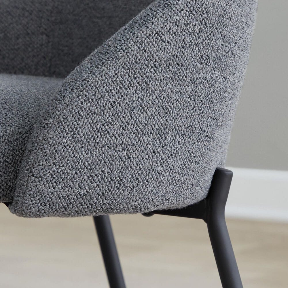 Lumisource York Side Chair with Dark Grey Upholstered in Black &#40;Set of 2&#41;, , large