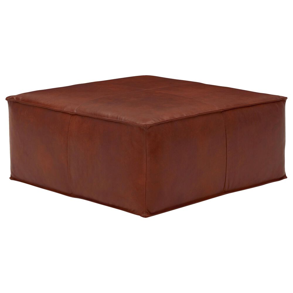 Joybird Lyle Leather Ottoman in Olympia Chestnut, , large