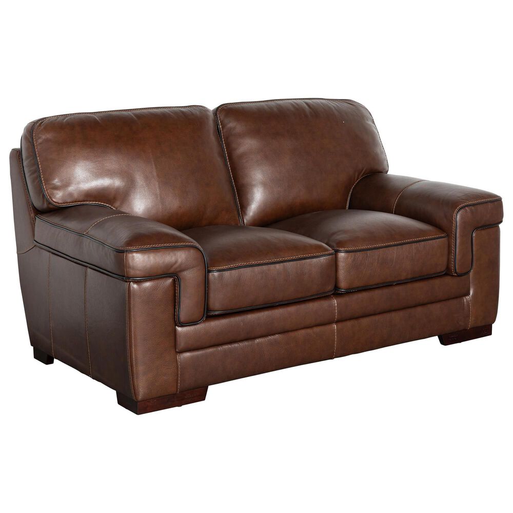 Simon Li 3-Piece Stationary Leather Living Room Set in Longhorn Bramble, , large