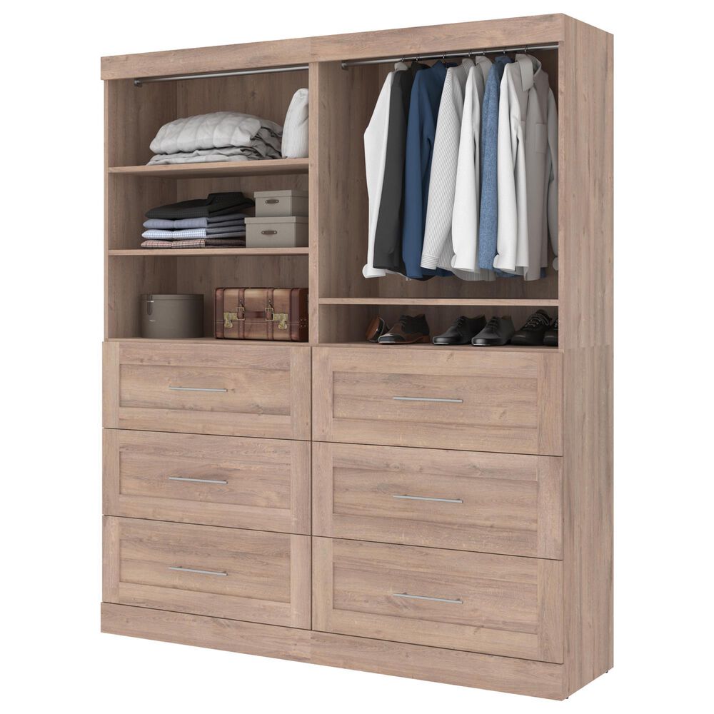 Bestar Pur 72&quot; Closet Organizer in Rustic Brown, , large