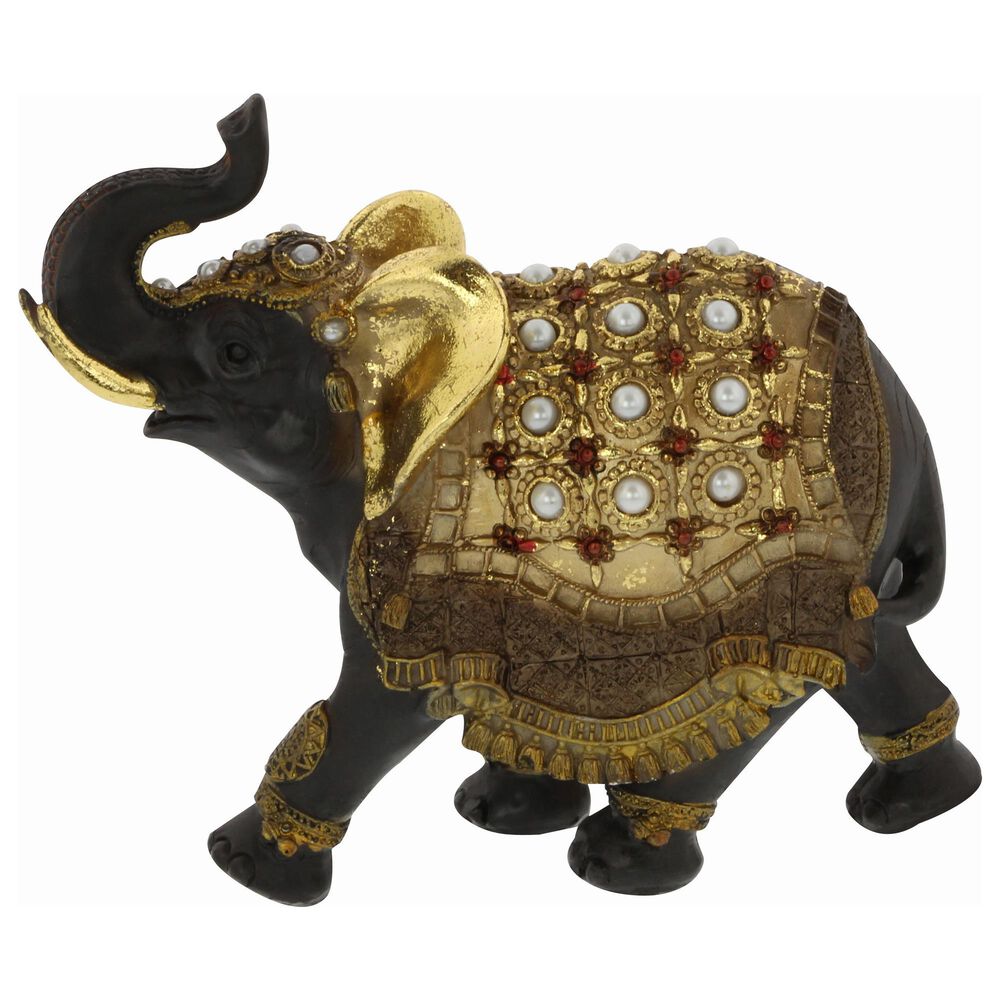 Maple and Jade Eclectic Elephant Sculpture in Gold &#40;Set of 3&#41;, , large