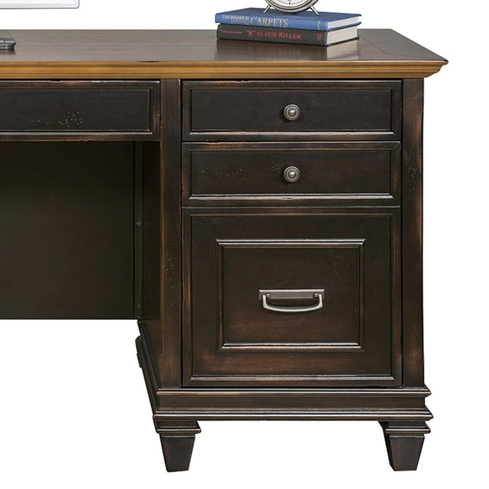 Wycliff Bay Hartford Credenza Desk in Black and Oak, , large