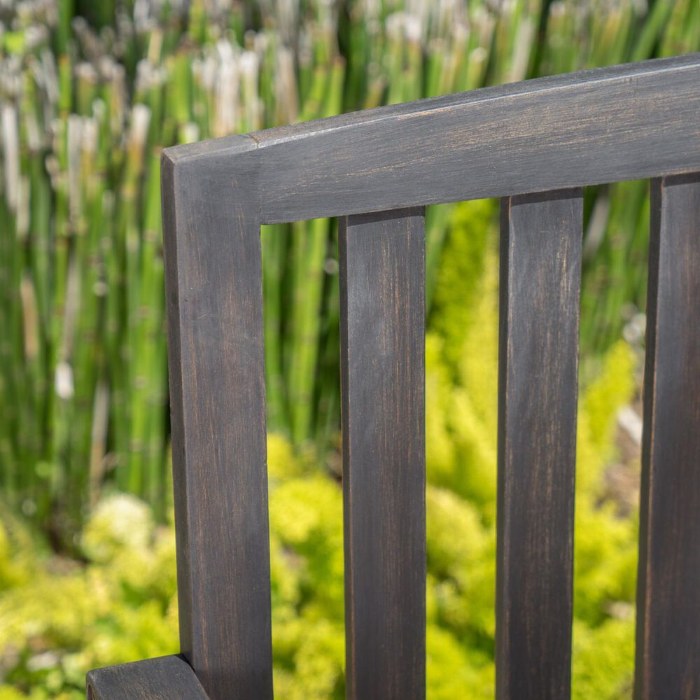 Hearth and Haven Loja Patio Bench in Dark Grey, , large