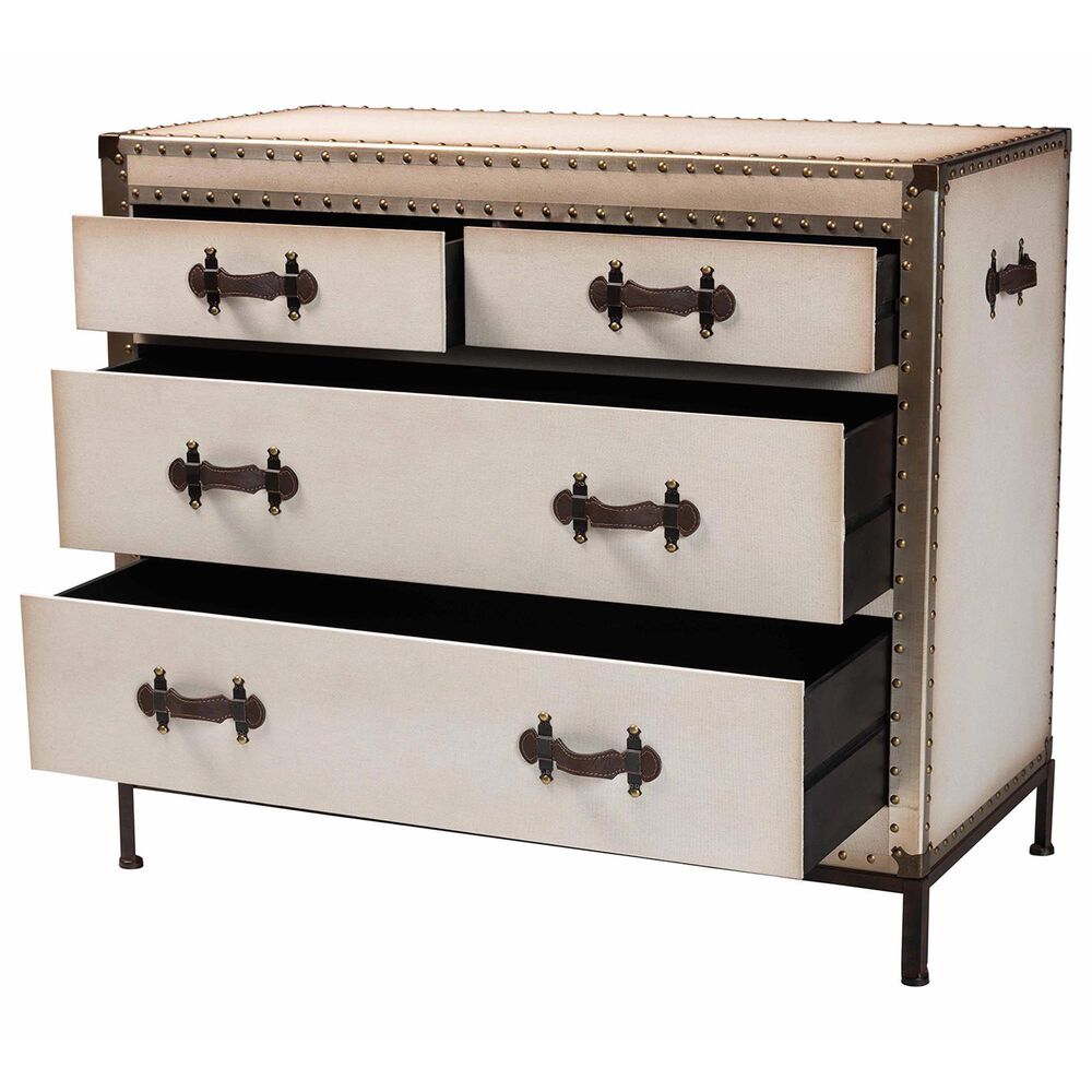 Baxton Studio Benton 4-Drawer Storage Cabinet in Beige, , large
