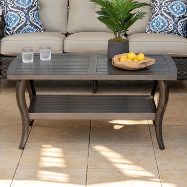 Clear Creek Collection Riviera 28"x 47" Slat Topped Coffee Table in Deep Brown, , large