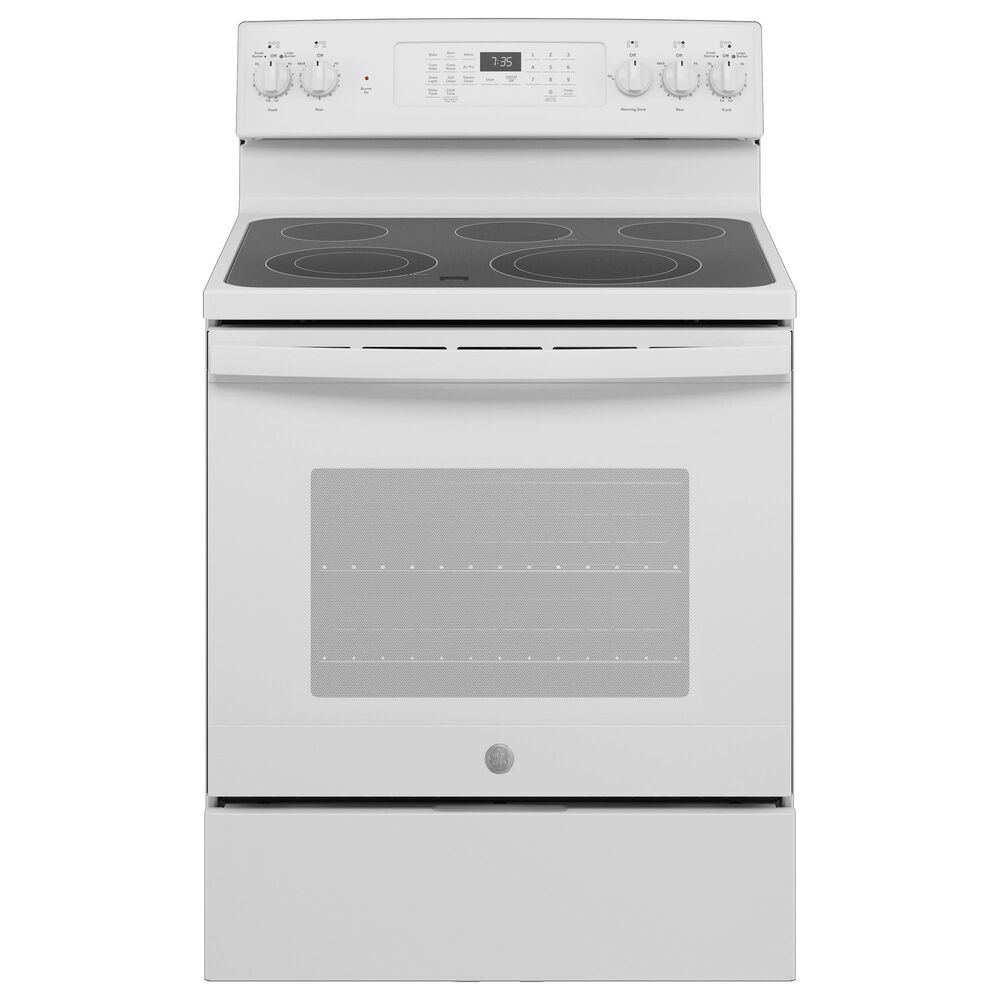 GE Appliances 30" Freestanding Electric Range with Convection in White, , large