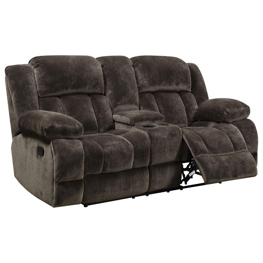 Furniture of America Hoyt 3-Piece Reclining Living Room Set in Brown, , large