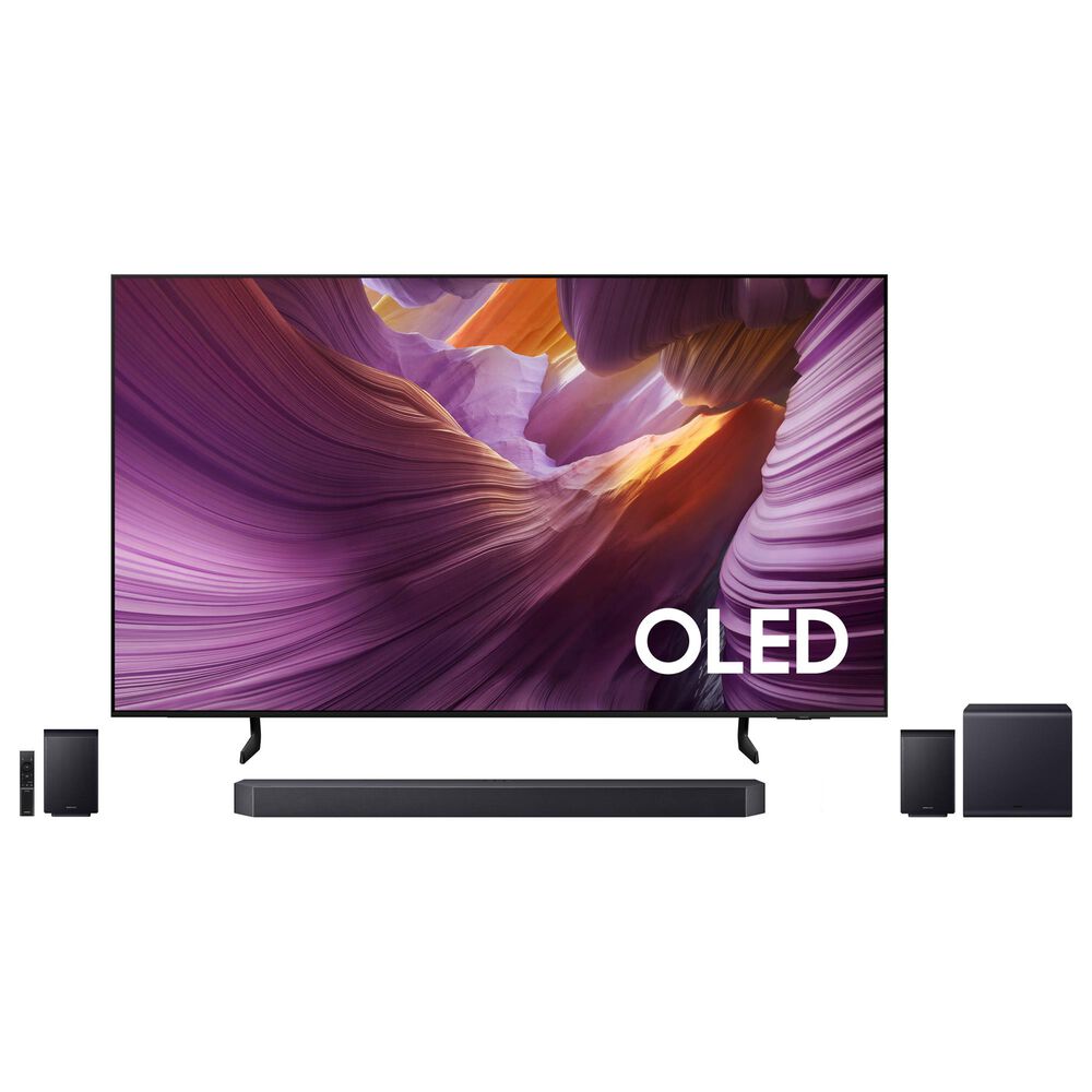 Samsung 83" Class S85F OLED 4K Vision AI in Black - Smart TV with Titan Black Q-Series 11.1.4 Channel Soundbar System, , large