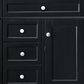 James Martin Vanities Brittany 30" Single Bathroom Vanity in Black Onyx with 3 cm Lime Delight Quartz Top and Rectangular Sink, , large