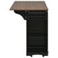 HOMLUX 54" Mobile Kitchen Island with Glass Door Storage in Walnut and Black, , large