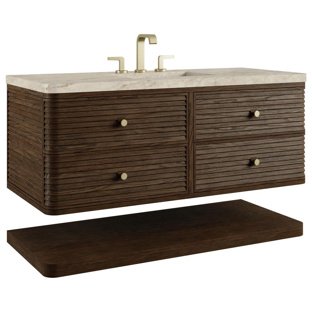 James Martin Allamari 48" Single Bathroom Vanity in Sable with 3 cm Tajnar Eclos Top and Rectangular Sink, , large